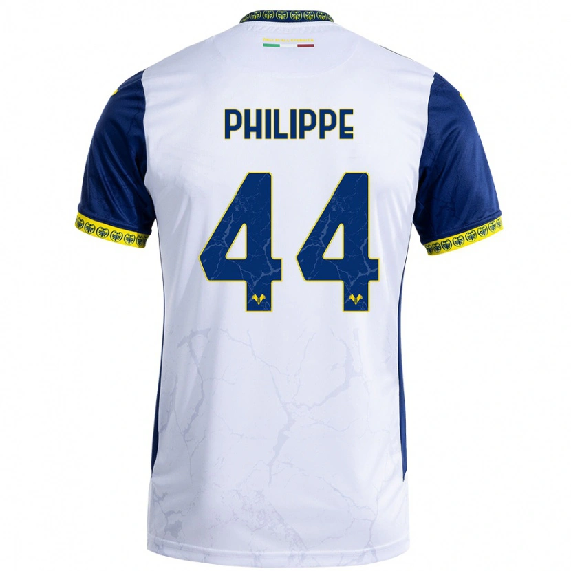 DanxenキッズMathis Philippe#44ホワイト ブルーアウェイシャツ2024/25ジャージーユニフォーム