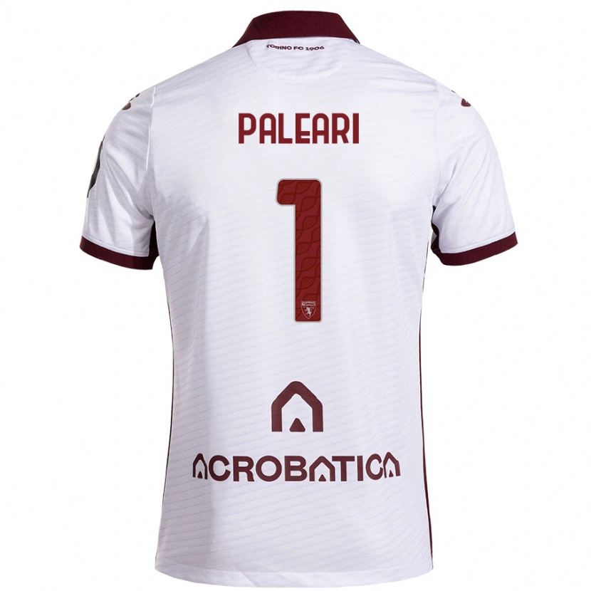 DanxenキッズAlberto Paleari#1ホワイト マルーンアウェイシャツ2024/25ジャージーユニフォーム