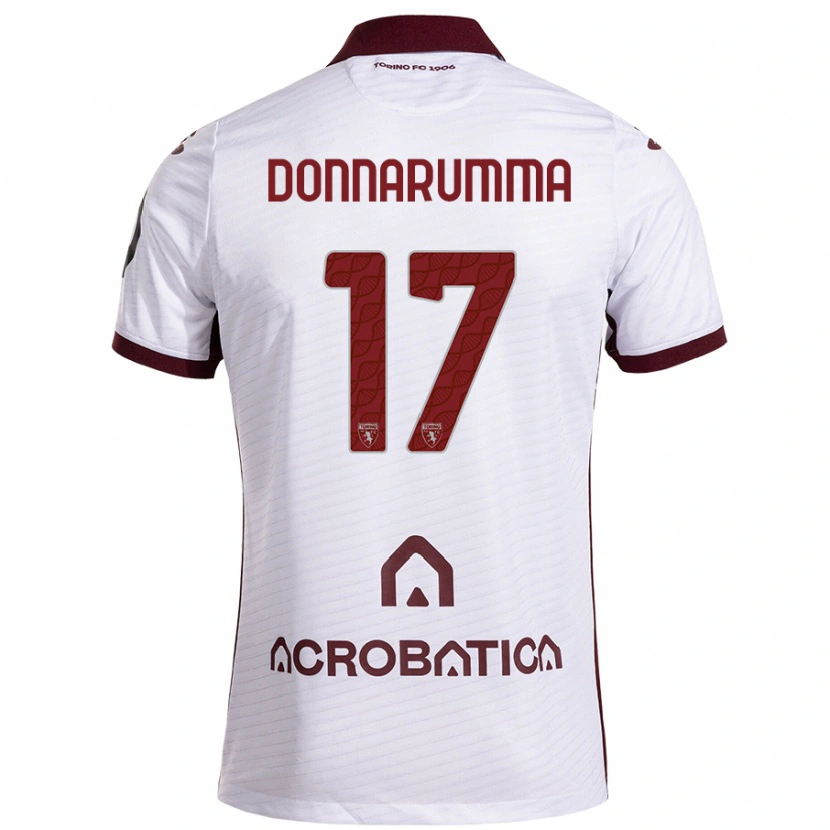 Danxenキッズアントニオ・ドンナルンマ#17ホワイト マルーンアウェイシャツ2024/25ジャージーユニフォーム