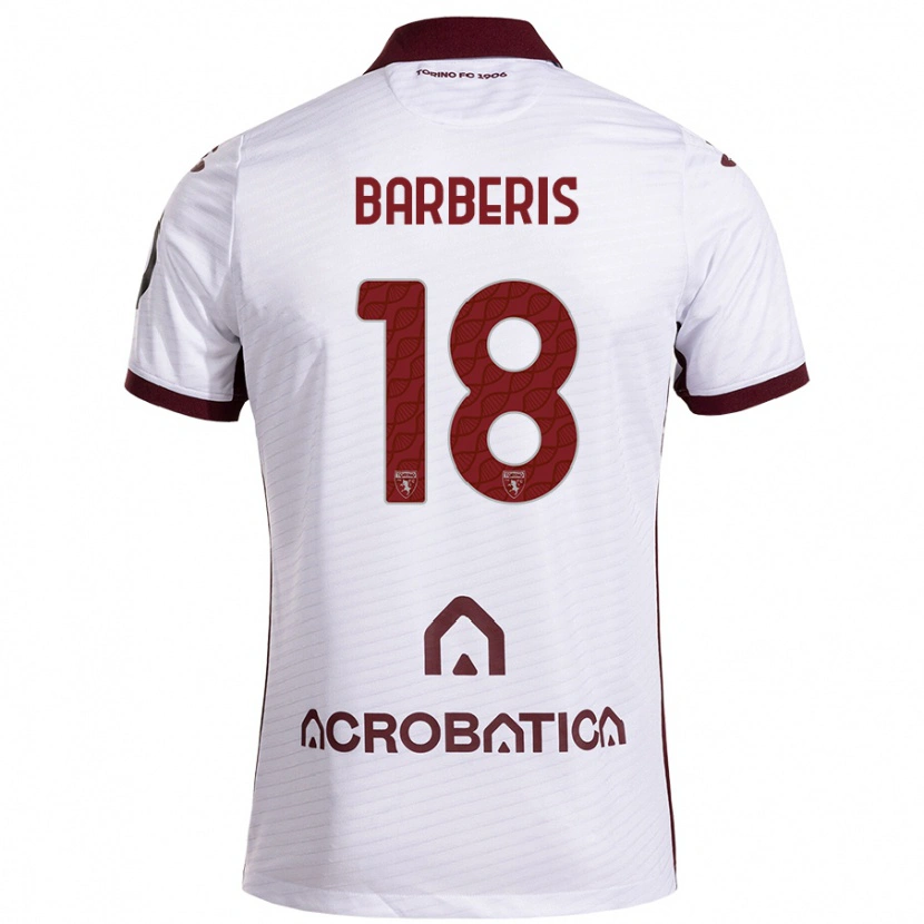 Danxenキッズローラ・バルベリス#18ホワイト マルーンアウェイシャツ2024/25ジャージーユニフォーム