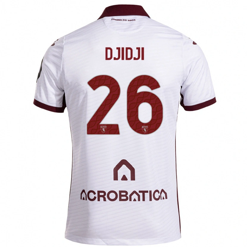 Danxenキッズコフィ・ジジ#26ホワイト マルーンアウェイシャツ2024/25ジャージーユニフォーム