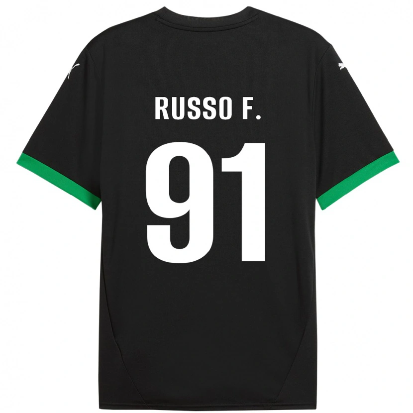 DanxenメンズFlavio Russo#91黒 ダークグリーンホームシャツ2024/25ジャージーユニフォーム