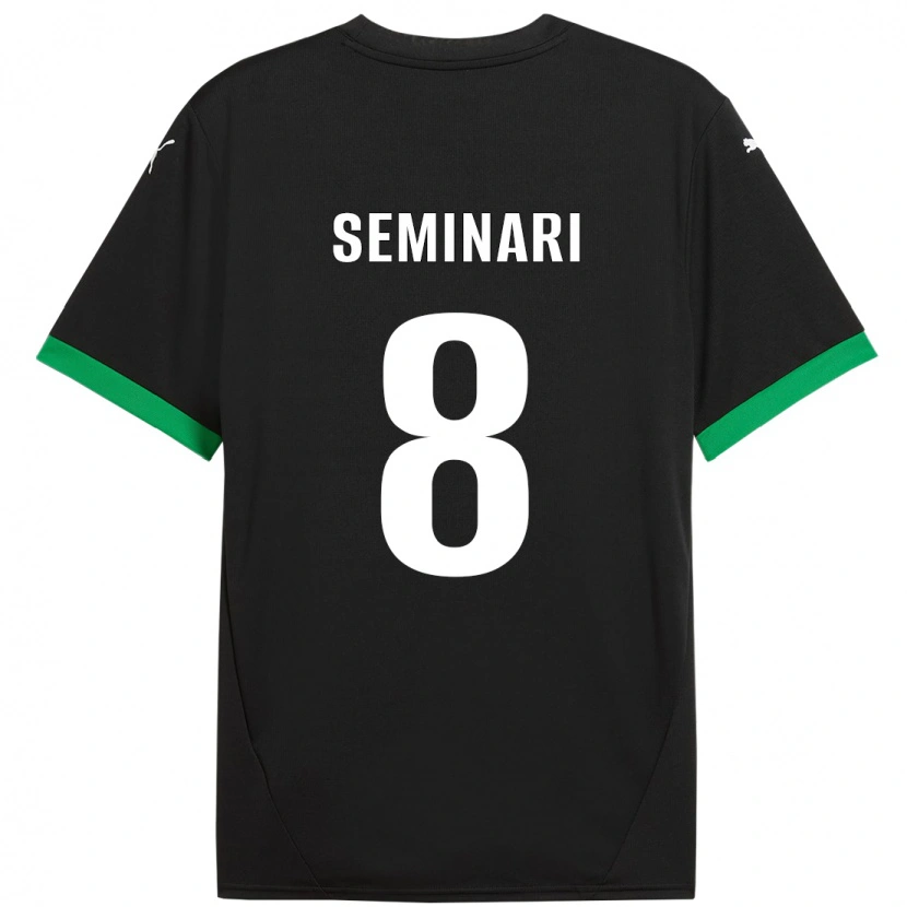 DanxenメンズGiacomo Seminari#8黒 ダークグリーンホームシャツ2024/25ジャージーユニフォーム