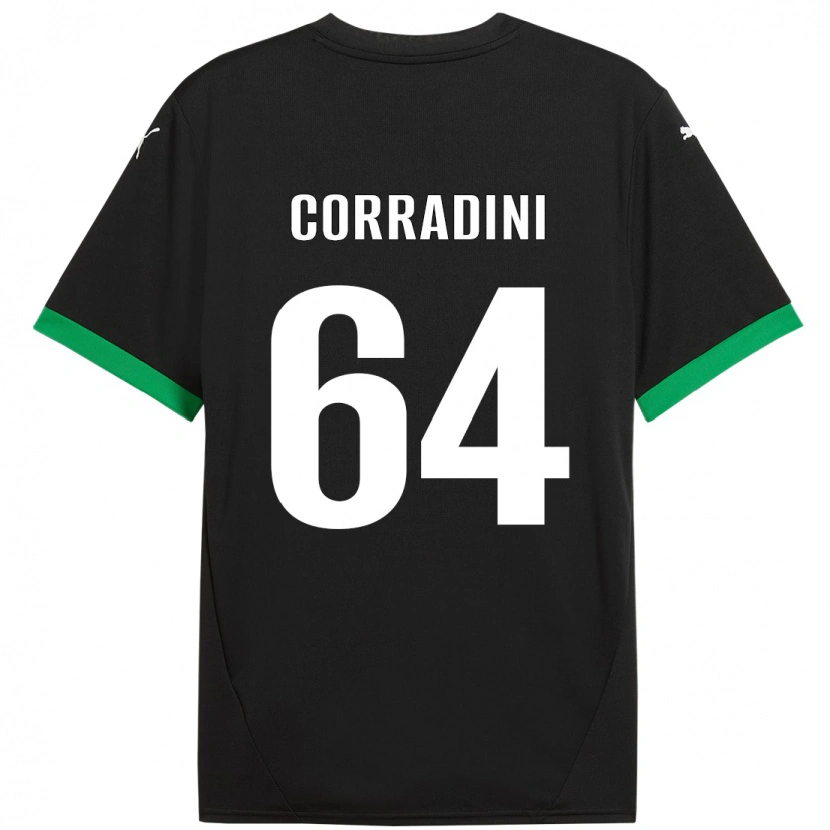 DanxenメンズFrancesco Corradini#64黒 ダークグリーンホームシャツ2024/25ジャージーユニフォーム