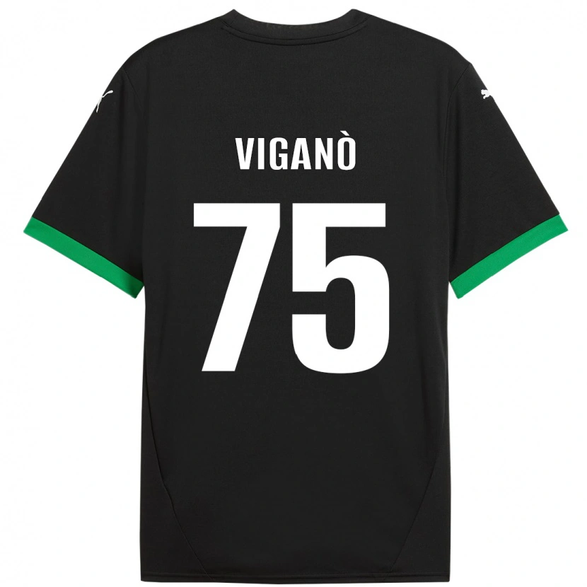 DanxenメンズLorenzo Viganò#75黒 ダークグリーンホームシャツ2024/25ジャージーユニフォーム