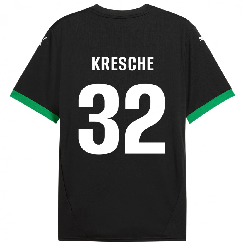 DanxenメンズIsabella Kresche#32黒 ダークグリーンホームシャツ2024/25ジャージーユニフォーム