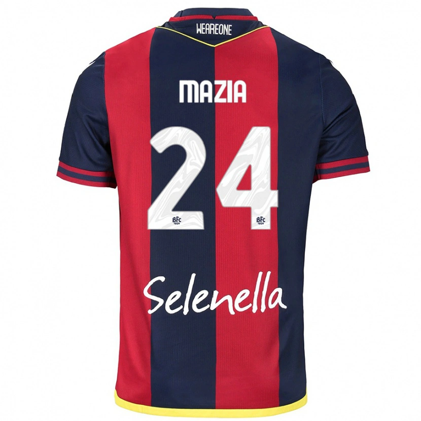 DanxenメンズAndrea Mazia#24レッド ロイヤルブルーホームシャツ2024/25ジャージーユニフォーム