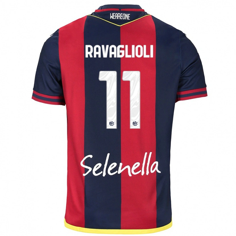 DanxenメンズTommaso Ravaglioli#11レッド ロイヤルブルーホームシャツ2024/25ジャージーユニフォーム