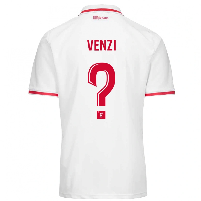 DanxenメンズJohn Venzi#0白 赤ホームシャツ2024/25ジャージーユニフォーム