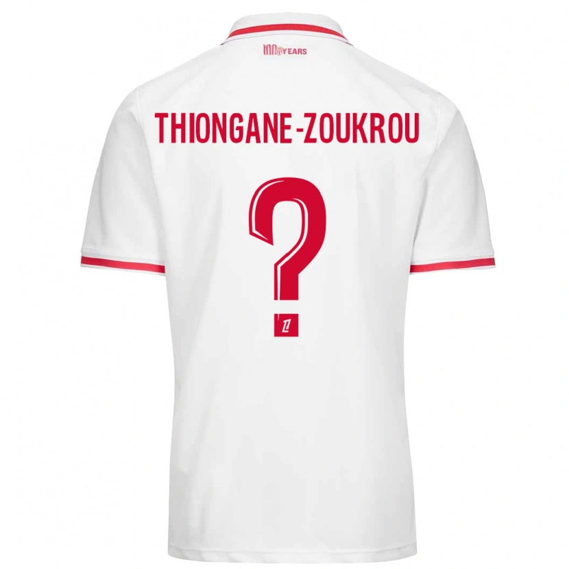 DanxenメンズAckah-Tidiane Thiongane-Zoukrou#0白 赤ホームシャツ2024/25ジャージーユニフォーム