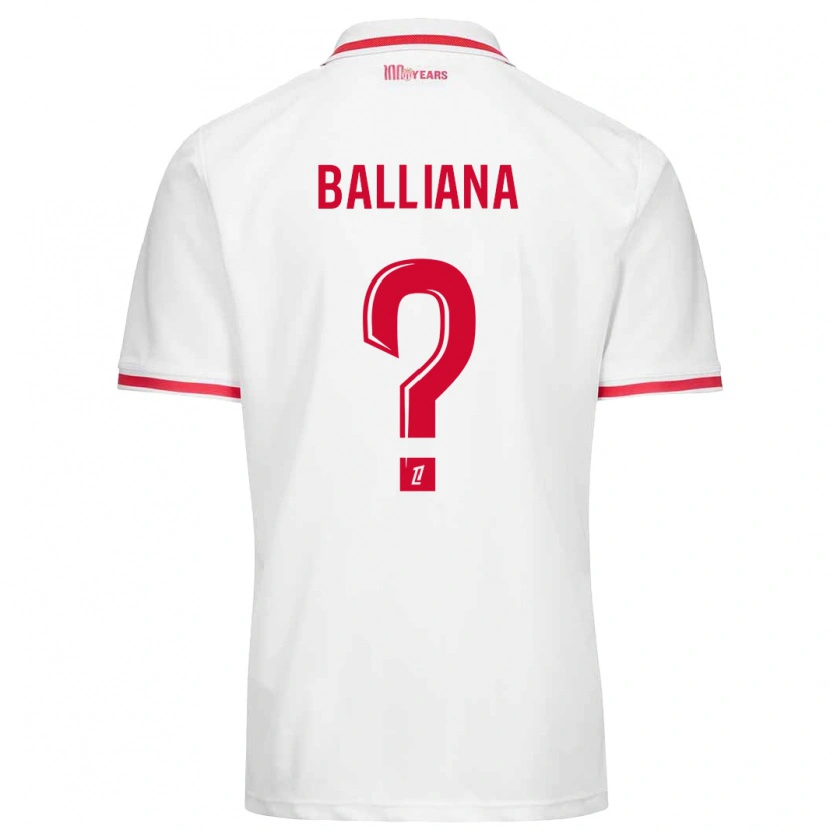 DanxenメンズDavid Balliana#0白 赤ホームシャツ2024/25ジャージーユニフォーム
