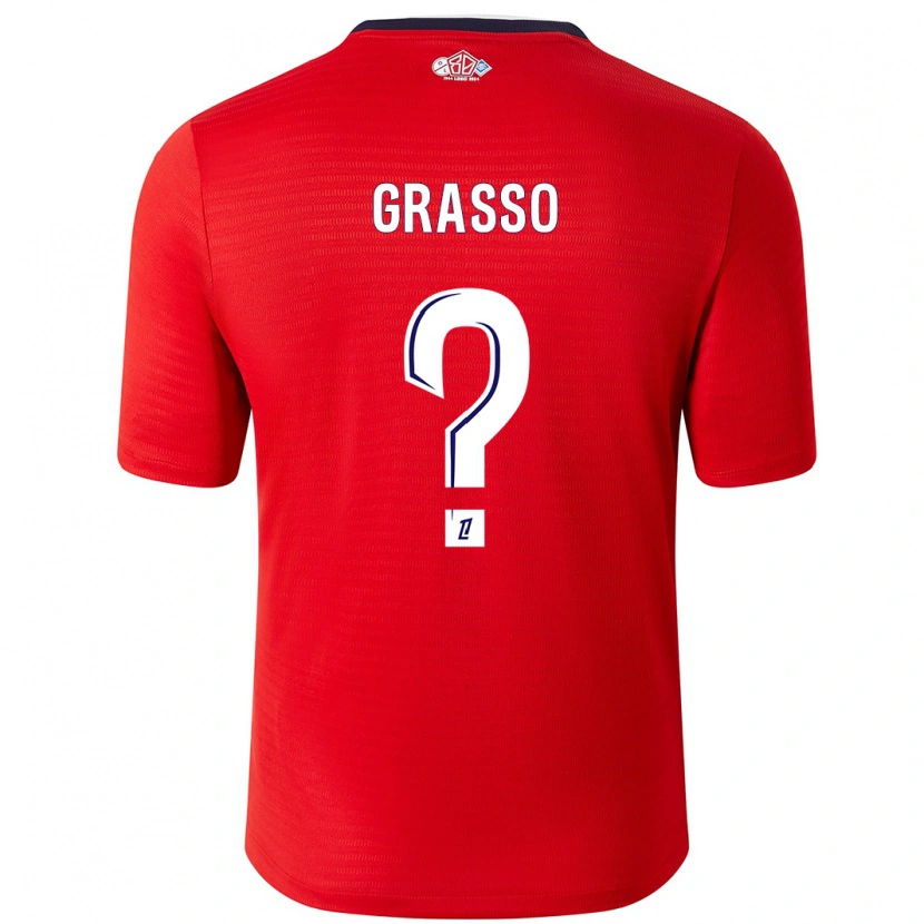 DanxenメンズEnzo Grasso#0赤 白ホームシャツ2024/25ジャージーユニフォーム