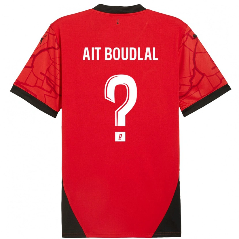 DanxenメンズAbdelhamid Ait Boudlal#0赤黒ホームシャツ2024/25ジャージーユニフォーム
