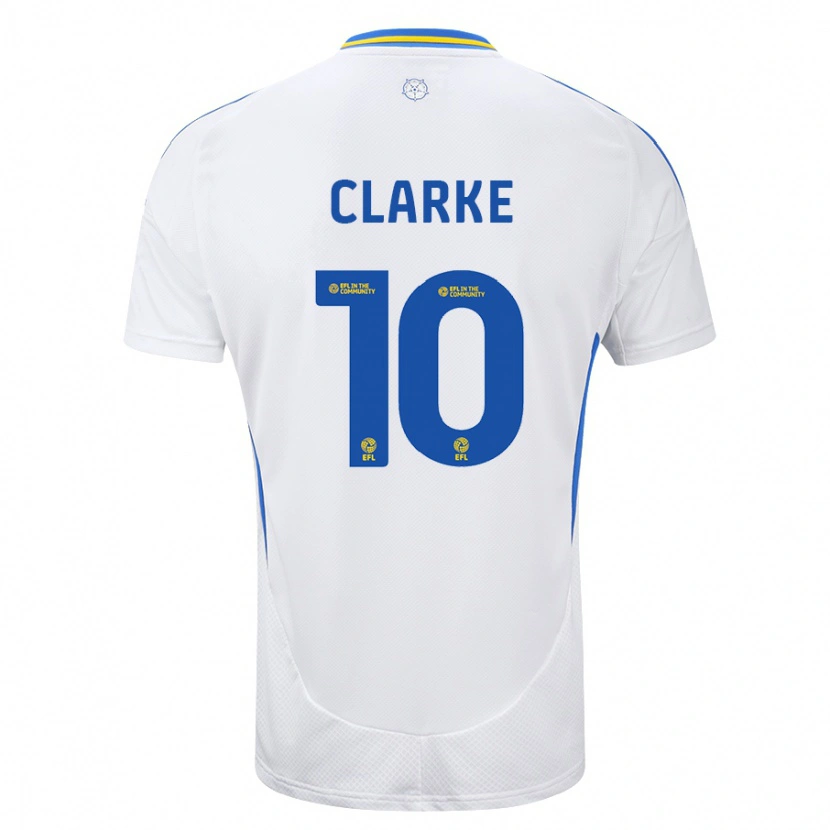 DanxenメンズSarah Clarke#10ホワイト ブルーホームシャツ2024/25ジャージーユニフォーム