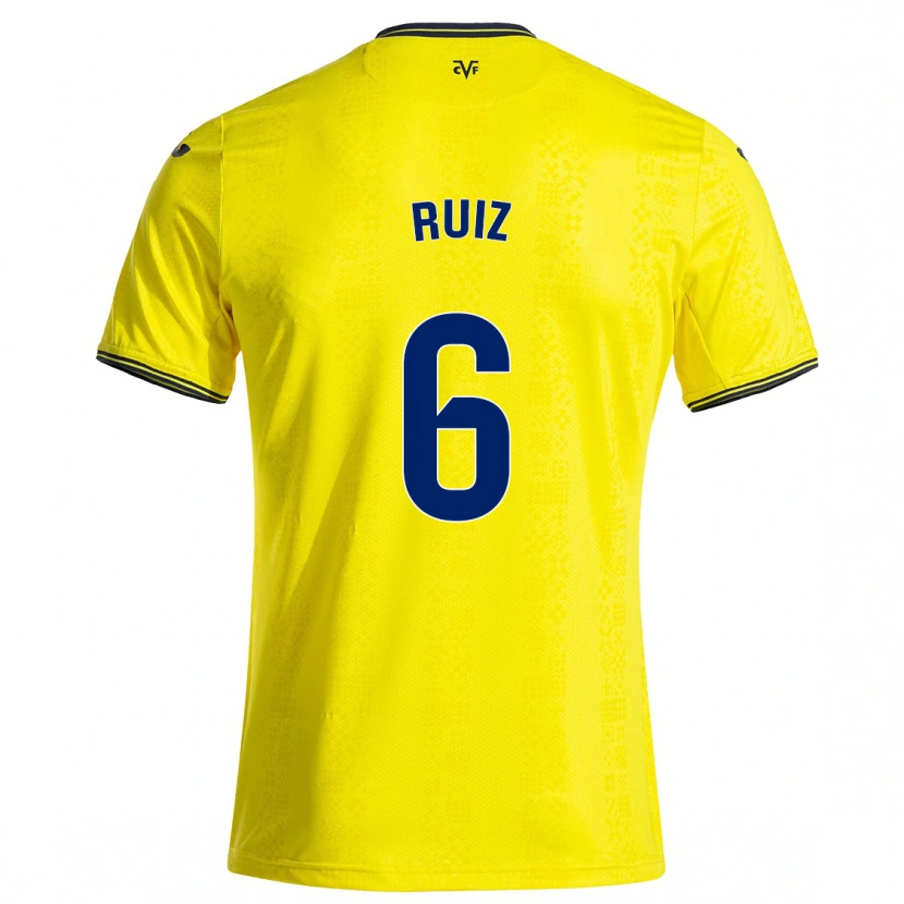 DanxenメンズJoan Ruiz#6黄 黒ホームシャツ2024/25ジャージーユニフォーム