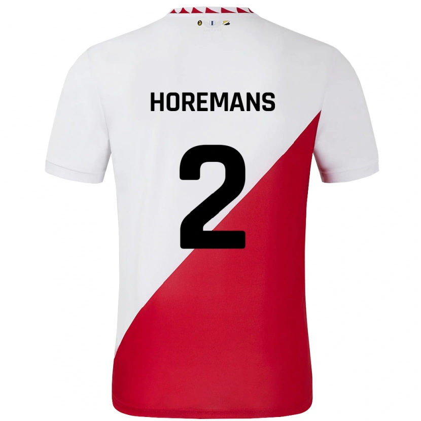 DanxenメンズSiebe Horemans#2白 赤ホームシャツ2024/25ジャージーユニフォーム