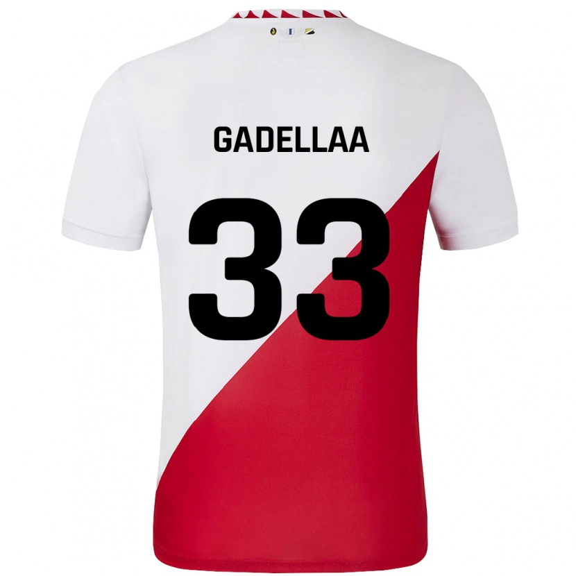 DanxenメンズKevin Gadellaa#33白 赤ホームシャツ2024/25ジャージーユニフォーム