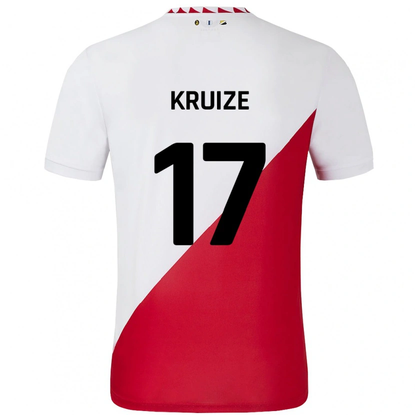 DanxenメンズElisha Kruize#17白 赤ホームシャツ2024/25ジャージーユニフォーム