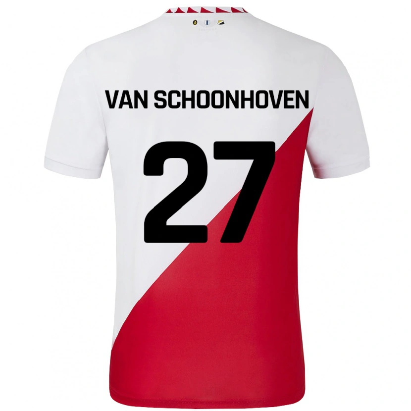 DanxenメンズNurija Van Schoonhoven#27白 赤ホームシャツ2024/25ジャージーユニフォーム