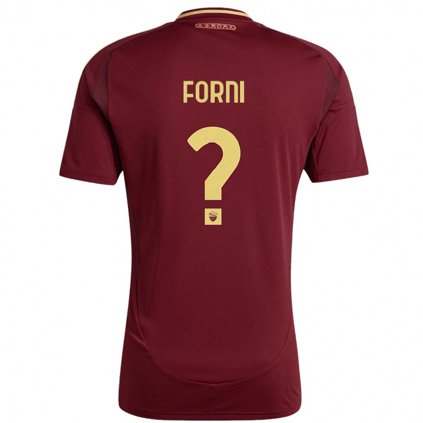 DanxenメンズMatteo Forni#0レッドブラウンゴールドホームシャツ2024/25ジャージーユニフォーム