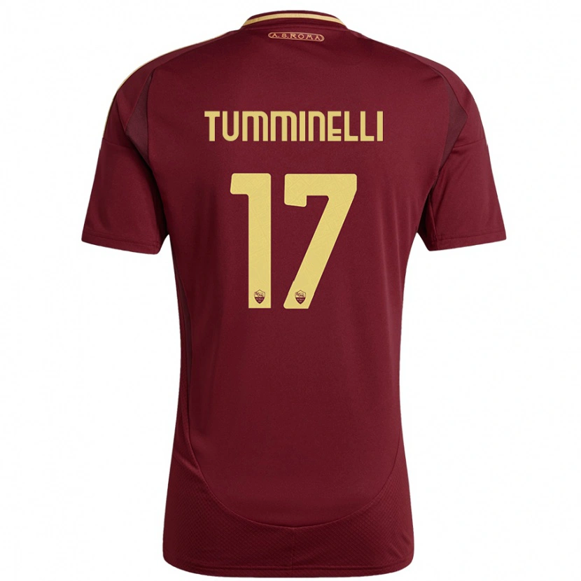 DanxenメンズGianmarco Tumminelli#17レッドブラウンゴールドホームシャツ2024/25ジャージーユニフォーム