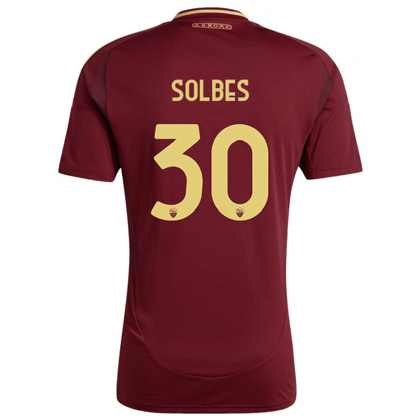 DanxenメンズRicardo Solbes#30レッドブラウンゴールドホームシャツ2024/25ジャージーユニフォーム