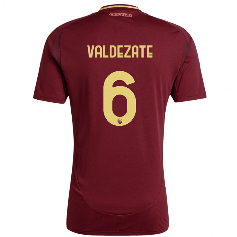 DanxenメンズOihane Valdezate#6レッドブラウンゴールドホームシャツ2024/25ジャージーユニフォーム
