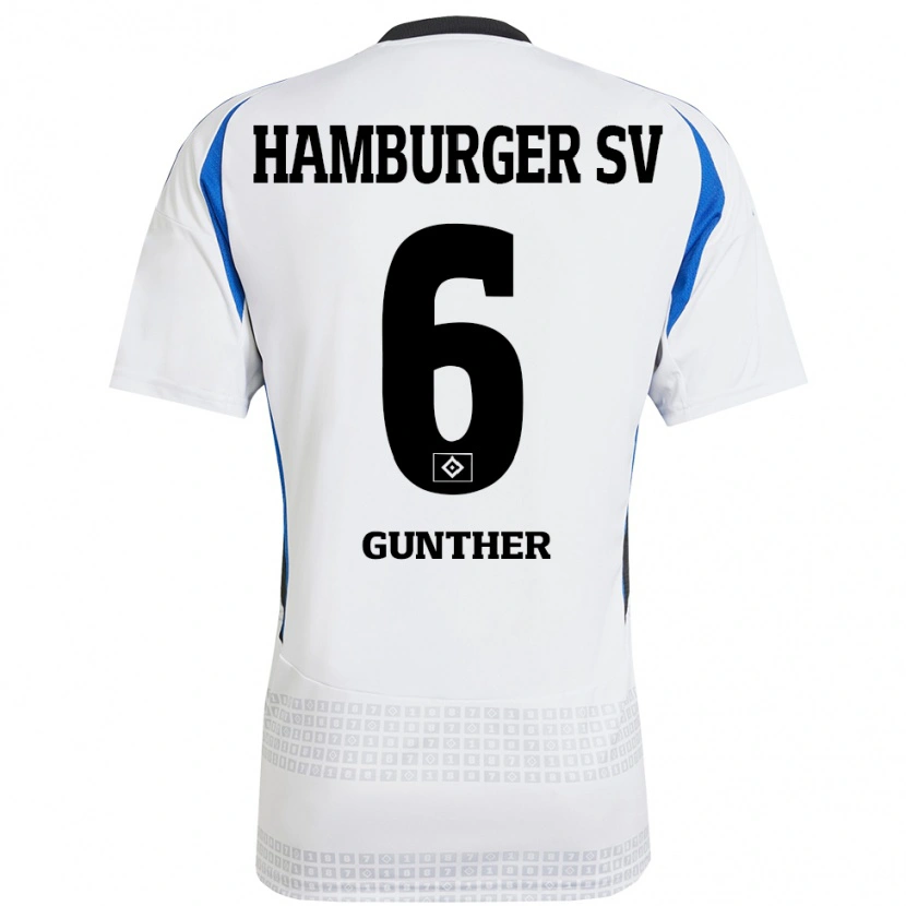 DanxenメンズHannah Günther#6ホワイト ブルーホームシャツ2024/25ジャージーユニフォーム