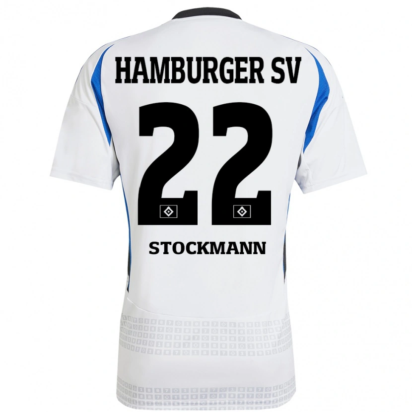 DanxenメンズSarah Stöckmann#22ホワイト ブルーホームシャツ2024/25ジャージーユニフォーム