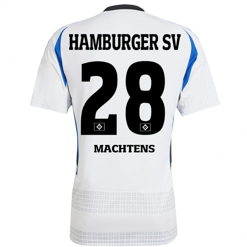 DanxenメンズPauline Machtens#28ホワイト ブルーホームシャツ2024/25ジャージーユニフォーム