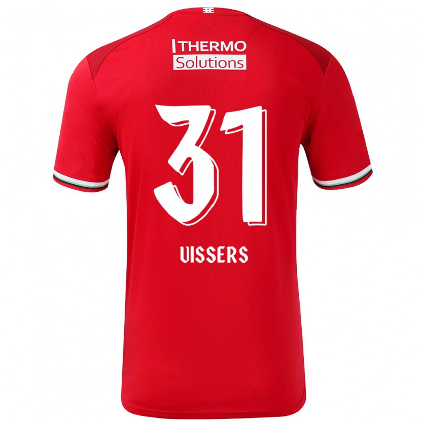 DanxenメンズKiki Vissers#31赤 白ホームシャツ2024/25ジャージーユニフォーム