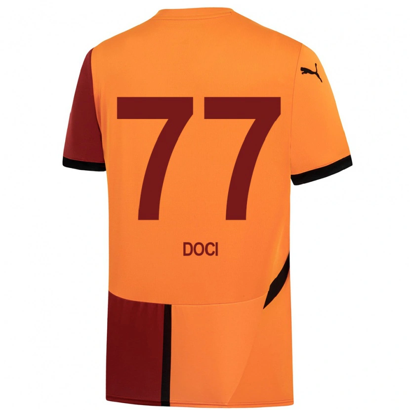 DanxenメンズMegi Doci#77黄 赤ホームシャツ2024/25ジャージーユニフォーム