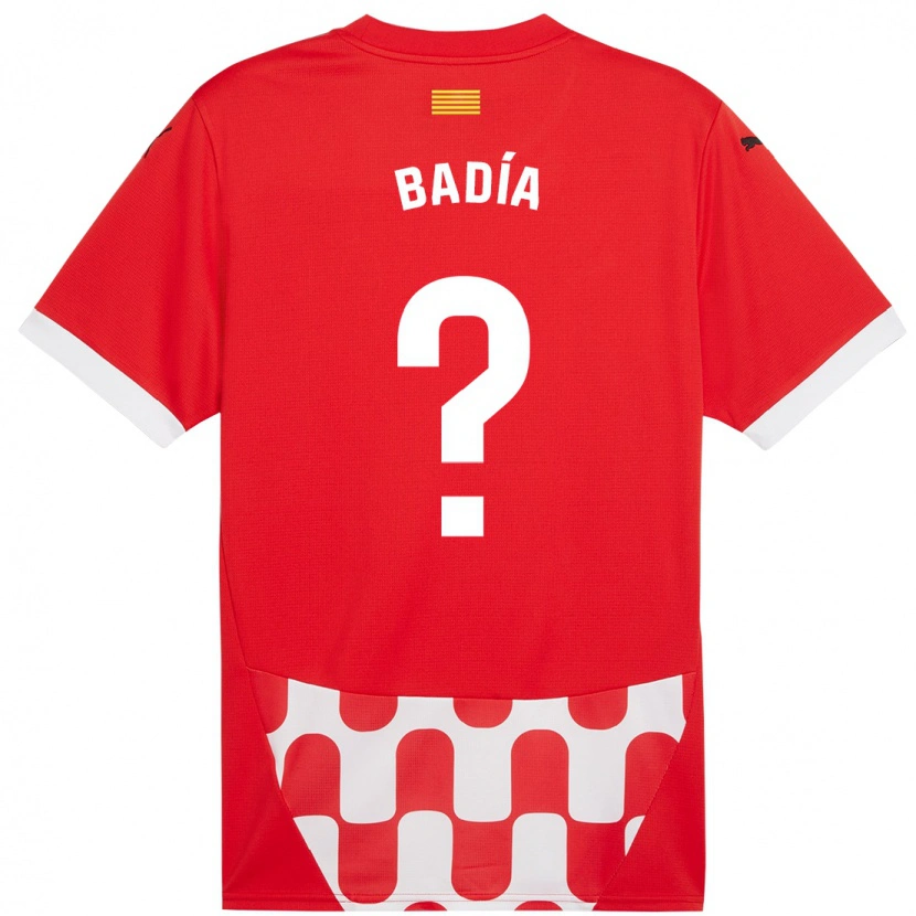 DanxenメンズGuillem Badía#0赤 白ホームシャツ2024/25ジャージーユニフォーム