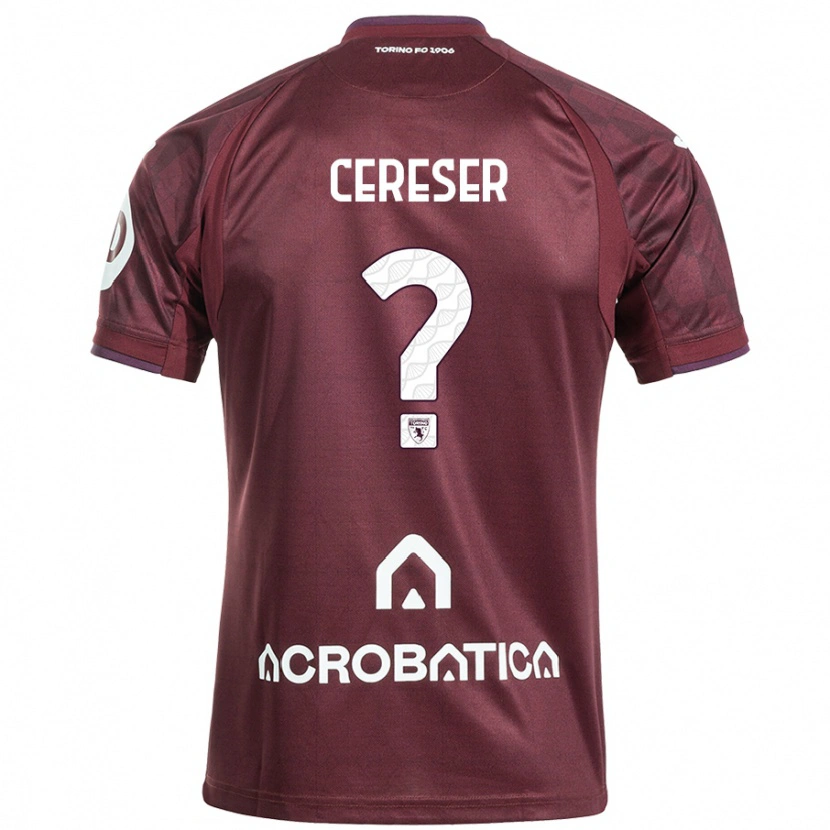 DanxenメンズFrancesco Cereser#0栗色白ホームシャツ2024/25ジャージーユニフォーム