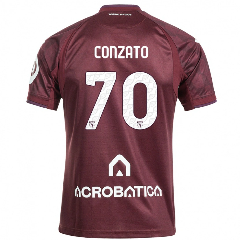 DanxenメンズFilippo Conzato#70栗色白ホームシャツ2024/25ジャージーユニフォーム