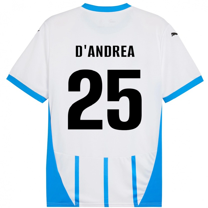 Danxenメンズルカ・ダンドレア#25ホワイト ブルーアウェイシャツ2024/25ジャージーユニフォーム