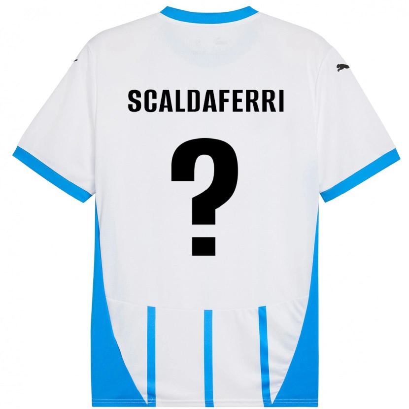 DanxenメンズAndrea Scaldaferri#0ホワイト ブルーアウェイシャツ2024/25ジャージーユニフォーム