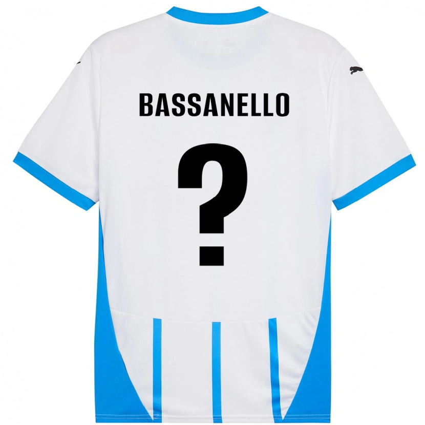 DanxenメンズDavide Bassanello#0ホワイト ブルーアウェイシャツ2024/25ジャージーユニフォーム