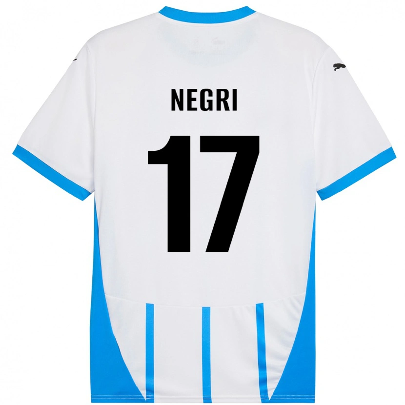 DanxenメンズGabriele Negri#17ホワイト ブルーアウェイシャツ2024/25ジャージーユニフォーム