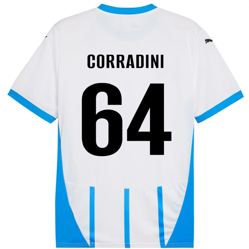 DanxenメンズFrancesco Corradini#64ホワイト ブルーアウェイシャツ2024/25ジャージーユニフォーム