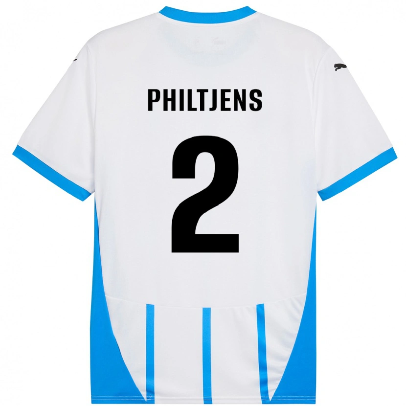 DanxenメンズDavina Philtjens#2ホワイト ブルーアウェイシャツ2024/25ジャージーユニフォーム