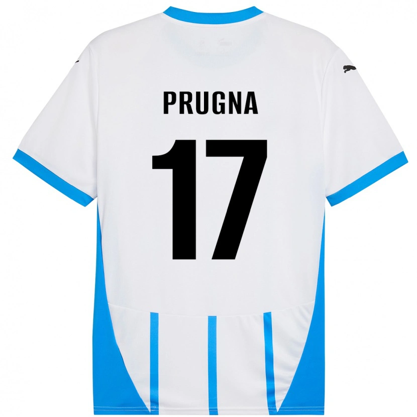 DanxenメンズCecilia Prugna#17ホワイト ブルーアウェイシャツ2024/25ジャージーユニフォーム