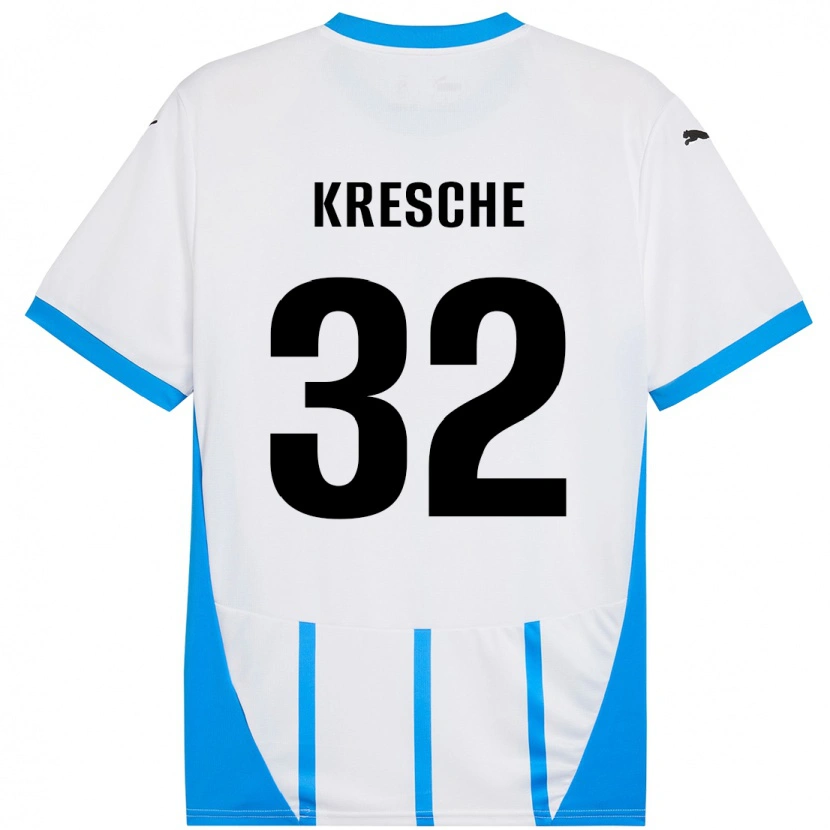 DanxenメンズIsabella Kresche#32ホワイト ブルーアウェイシャツ2024/25ジャージーユニフォーム