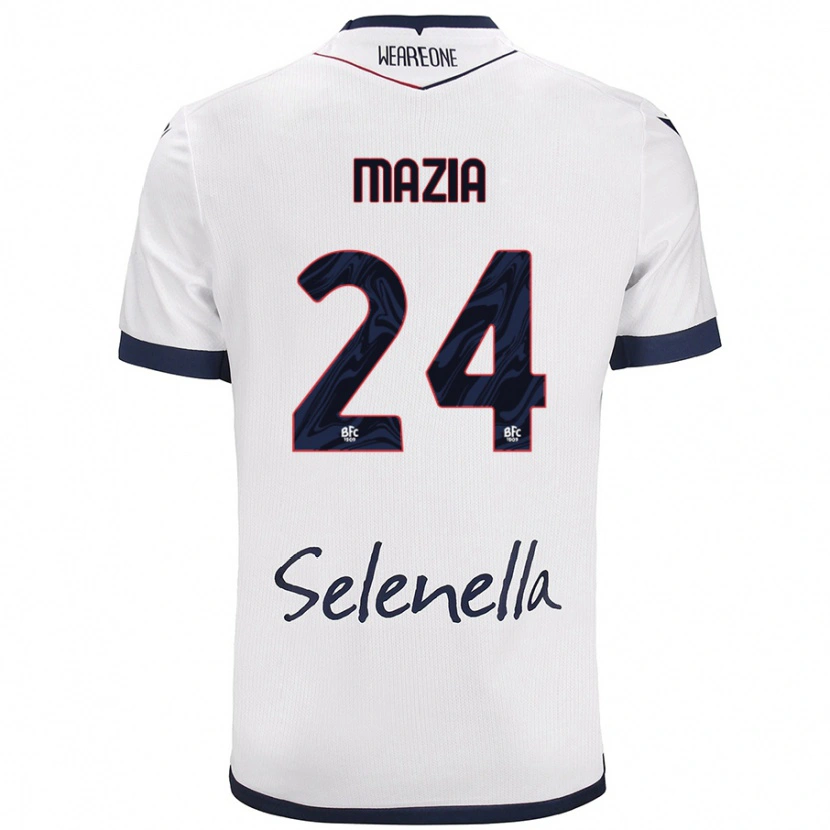 DanxenメンズAndrea Mazia#24ホワイト ロイヤルブルーアウェイシャツ2024/25ジャージーユニフォーム
