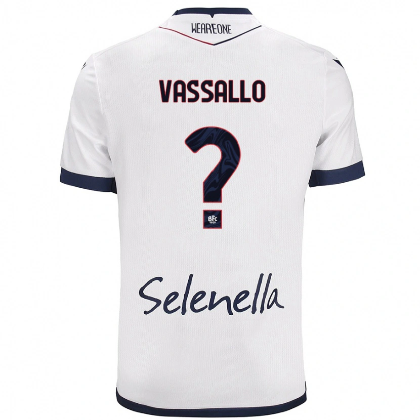 DanxenメンズGiacomo Vassallo#0ホワイト ロイヤルブルーアウェイシャツ2024/25ジャージーユニフォーム