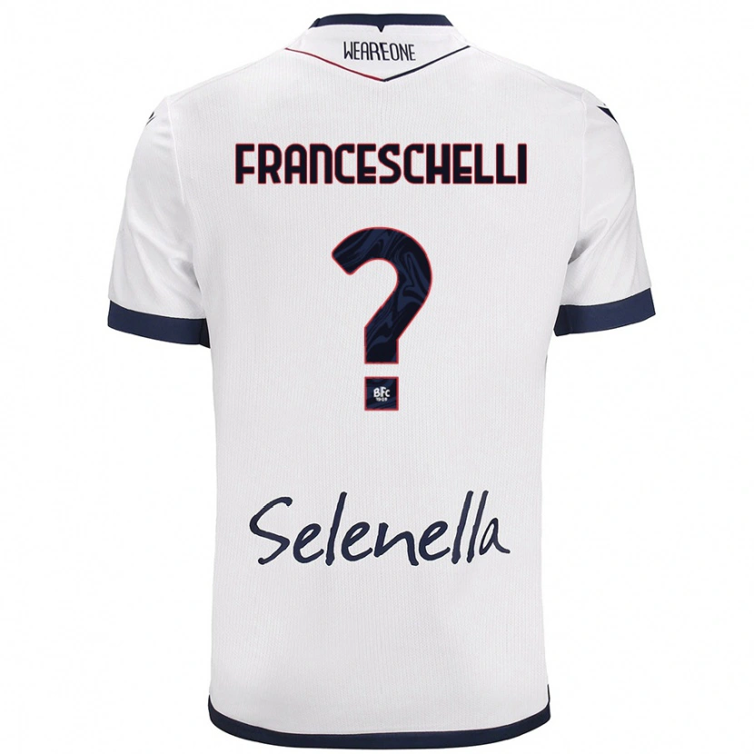 DanxenメンズMatteo Franceschelli#0ホワイト ロイヤルブルーアウェイシャツ2024/25ジャージーユニフォーム