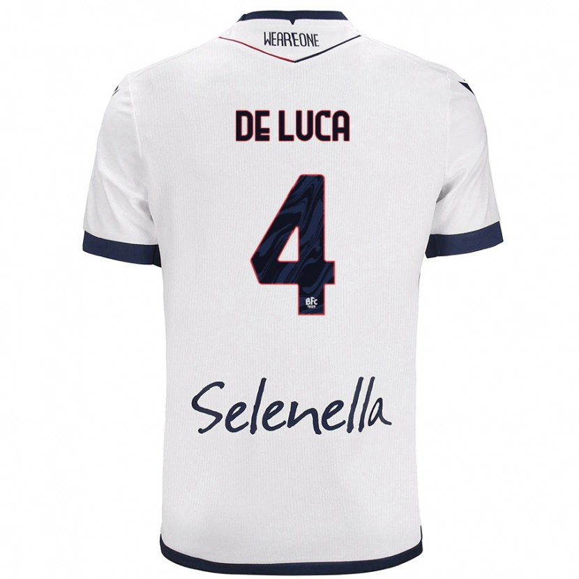 DanxenメンズAlessandro De Luca#4ホワイト ロイヤルブルーアウェイシャツ2024/25ジャージーユニフォーム