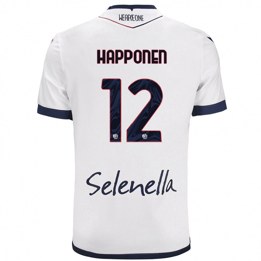 DanxenメンズUkko Happonen#12ホワイト ロイヤルブルーアウェイシャツ2024/25ジャージーユニフォーム