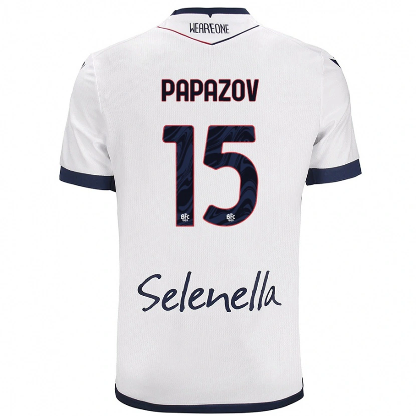 DanxenメンズDimitar Papazov#15ホワイト ロイヤルブルーアウェイシャツ2024/25ジャージーユニフォーム