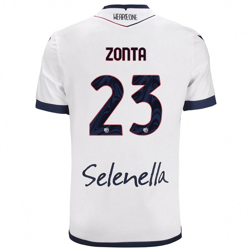 DanxenメンズAlessandro Zonta#23ホワイト ロイヤルブルーアウェイシャツ2024/25ジャージーユニフォーム